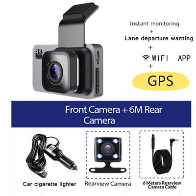 Automobilinis DVR WiFi Full HD 1296P Dash Cam Galinio vaizdo transporto priemonės vaizdo registratorius Parkavimo monitorius Naktinis matymas Automatinė Dash kamera GPS sekiklis