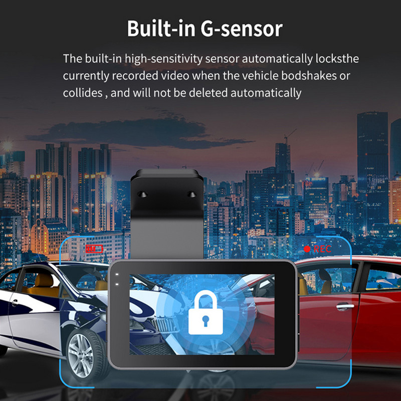 Automobilinis DVR WiFi Full HD 1296P Dash Cam Galinio vaizdo transporto priemonės vaizdo registratorius Parkavimo monitorius Naktinis matymas Automatinė Dash kamera GPS sekiklis