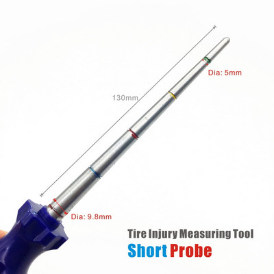 1db abroncssérülést mérő szerszám, hosszú/rövid szonda hegyes csúszda spirálcement szerszám gumiabroncsjavító szerszámok szög furat mérő dugó tapasz