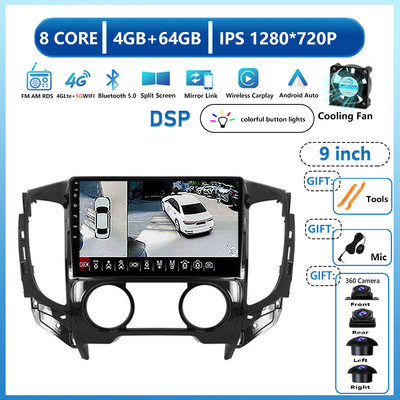 Za Mitsubishi Pajero Sport 3 L200 2015 - 2019 Android 13 Auto Radio Multimedija Video Player Navigacija Mirror Link Bluetooth