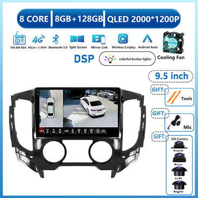 Za Mitsubishi Pajero Sport 3 L200 2015 - 2019 Android 13 Auto Radio Multimedija Video Player Navigacija Mirror Link Bluetooth