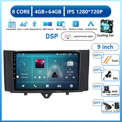 Android 13 sustav Auto multimedijski player za Mercedes Benz Smart Fortwo 2011 2012 2013 2014 2015 WiFi BT Radio Stereo GPS NC DVD