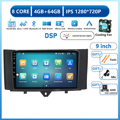 Android 13 sustav Auto multimedijski player za Mercedes Benz Smart Fortwo 2011 2012 2013 2014 2015 WiFi BT Radio Stereo GPS NC DVD