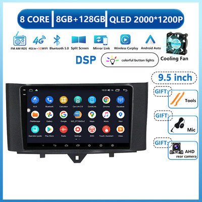 Android 13 sustav Auto multimedijski player za Mercedes Benz Smart Fortwo 2011 2012 2013 2014 2015 WiFi BT Radio Stereo GPS NC DVD