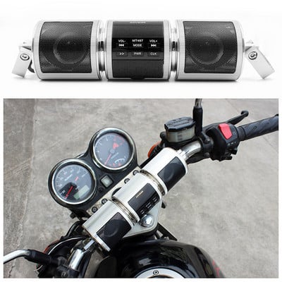 AOVEISE MT487 Motocicletă Audio Music Player Bluetooth FM Radio MP3 Player Amplificator Suport pe ghidon rezistent la apă pentru scuter ATV