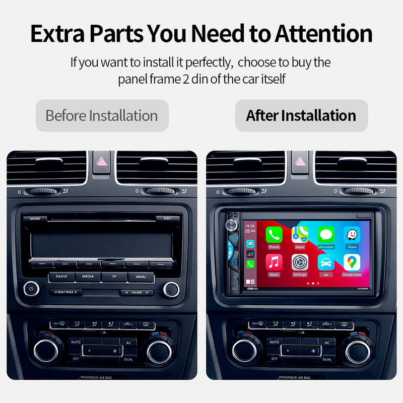 Radio universal de 7 inchi CarPlay și player multimedia Android Auto FM MP5 Bluetooth GPS Navigare pentru Nissan Toyota VW Honda