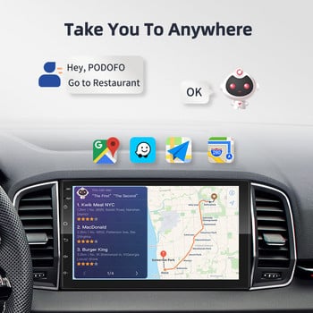 Podofo 8G 128G Ραδιόφωνο αυτοκινήτου GPS 2 din Android 10.0 Auto Carplay Universal 7\