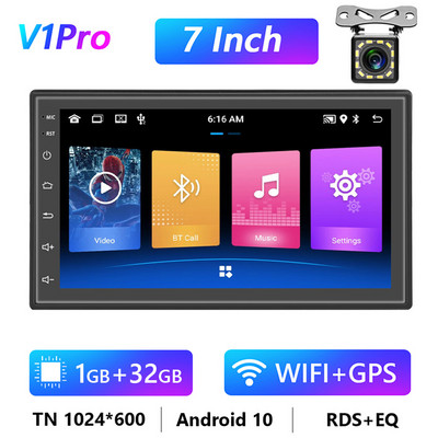 Podofo 8G 128G automobilinis radijas GPS 2 din Android 10.0 Auto Carplay Universal 7" skirtas Volkswagen Nissan Hyundai Toyota Multimedia Player