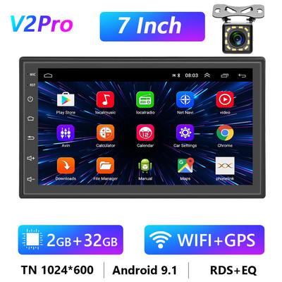 Podofo 8G 128G automobilinis radijas GPS 2 din Android 10.0 Auto Carplay Universal 7" skirtas Volkswagen Nissan Hyundai Toyota Multimedia Player