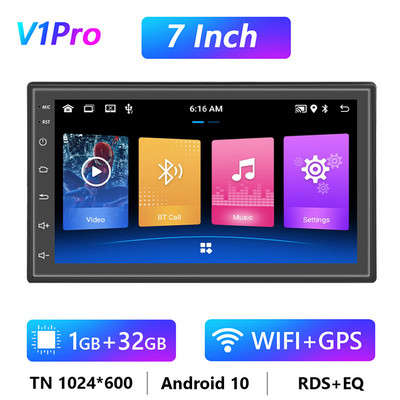 Podofo 8G 128G automobilinis radijas GPS 2 din Android 10.0 Auto Carplay Universal 7" skirtas Volkswagen Nissan Hyundai Toyota Multimedia Player