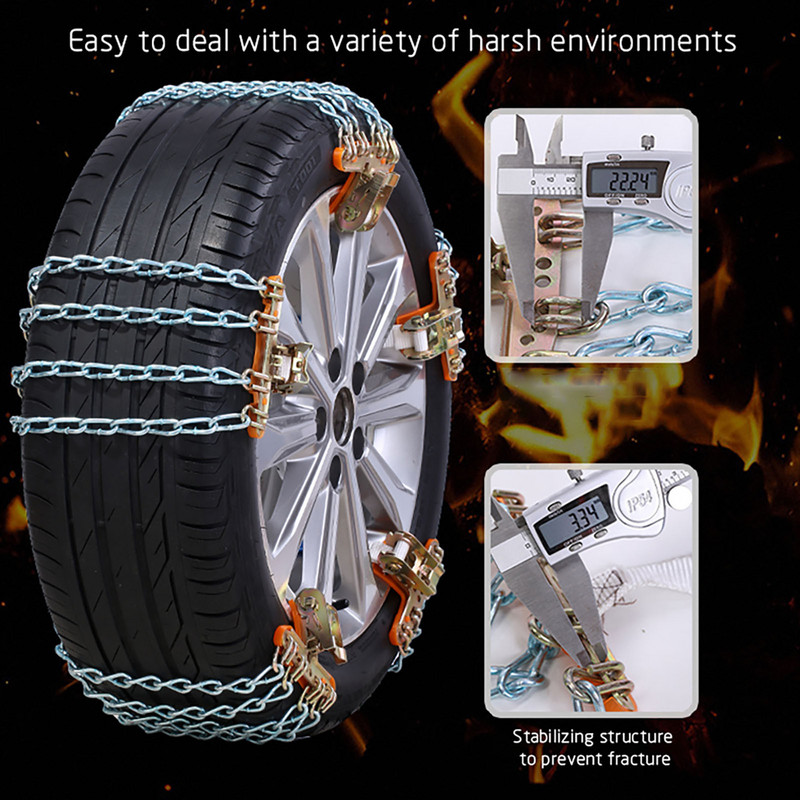 1 buc. Lanțuri de zăpadă pentru mașini din oțel rezistent la uzură pentru gheață/zăpadă/noroi Lanțuri de conducere în siguranță pentru drumuri Design echilibrat Lanțuri de urgență anti-alunecare