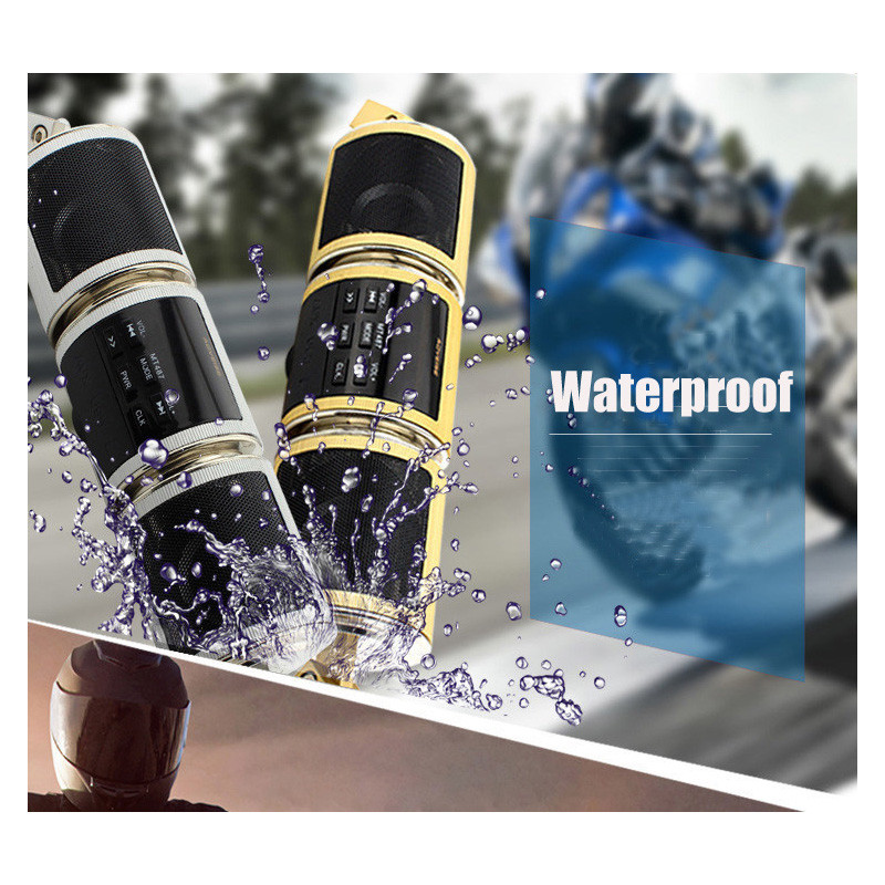 Motorkerékpár EDR audio hangszóró vízálló motorkerékpár sztereó FM rádió AUX USB TF kártya Bluetooth kompatibilis MP3 lejátszó MT487