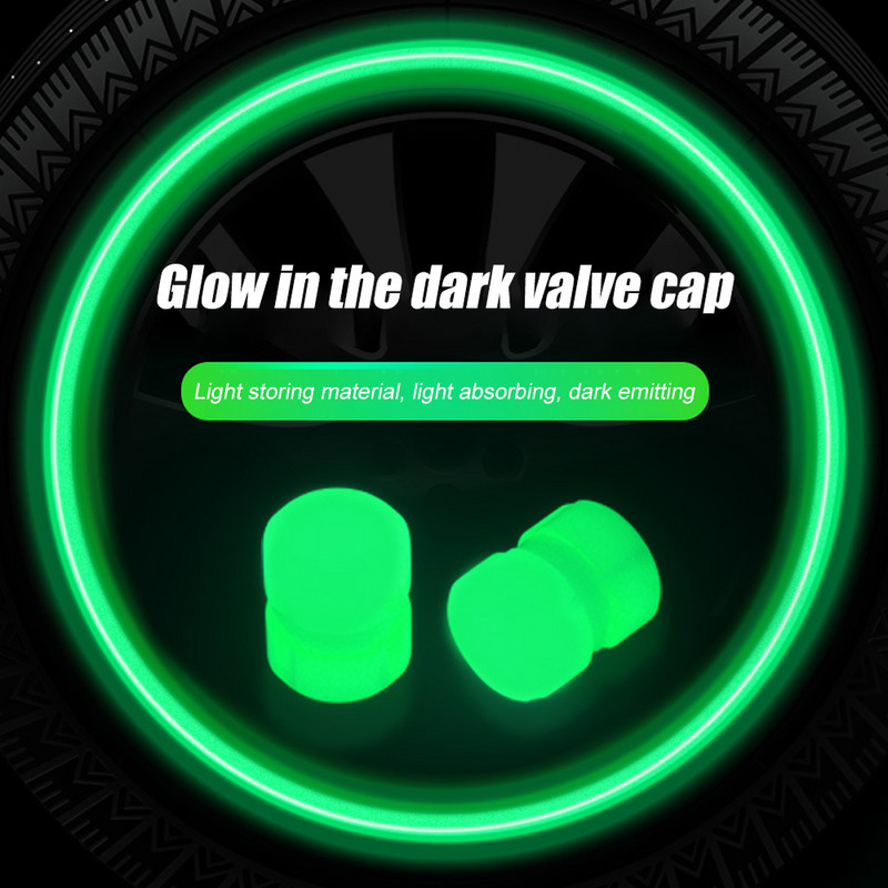 Capace de supapă luminoase, mașină strălucitoare, motocicletă, stil pentru roți de bicicletă, butuc de anvelope, capac luminos, decor, capace de tijă de supapă fluorescente