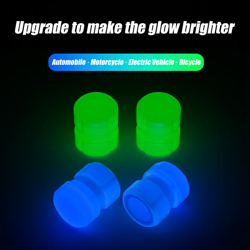Capace de supapă luminoase, mașină strălucitoare, motocicletă, stil pentru roți de bicicletă, butuc de anvelope, capac luminos, decor, capace de tijă de supapă fluorescente