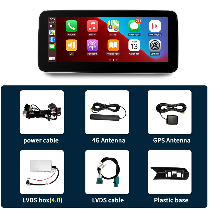 Android 11 AUTO Carplay Mercedes Benz C Class W204 S204 2011-2013 navigációs autós videolejátszóhoz Bluetooth multimédiás képernyő