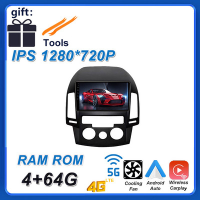 Hyundai I30 2006 2007 2008 2009 2010 2011 Android12 9 hüvelykes autós képernyő autórádió sztereó videó lejátszóhoz GPS navigáció BT 4G LTE