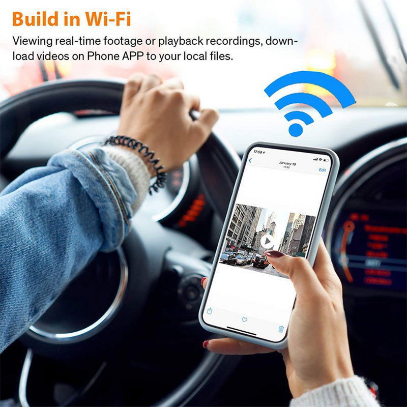 WIFI mini automobilinis įrašymo įrenginys „Vedio 1080P WIFI DVR ADAS Dash Camera“ automobilio DVR kameros įrašymo įrenginys „DashCam“, skirtas „Android“ automobilio radijui