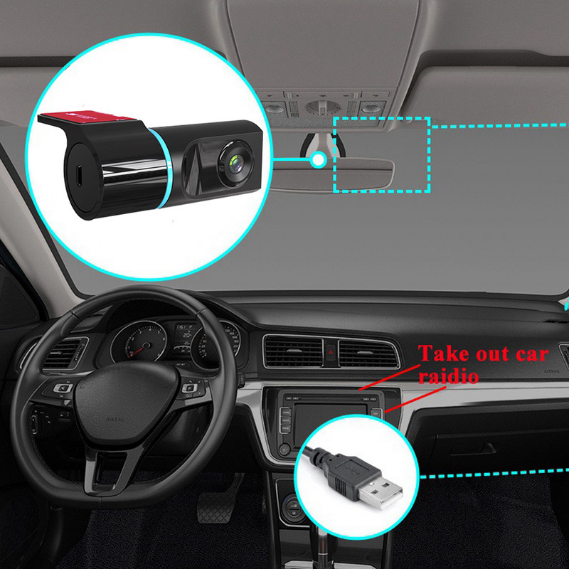 WIFI mini automobilinis įrašymo įrenginys „Vedio 1080P WIFI DVR ADAS Dash Camera“ automobilio DVR kameros įrašymo įrenginys „DashCam“, skirtas „Android“ automobilio radijui