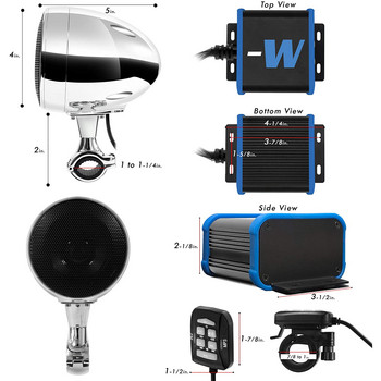 300W 2CH водоустойчив усилвател Аудио система за мотоциклети Външни ATV/UTV стерео Bluetooth високоговорители с FM радио, USB, AUX MP3