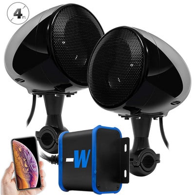 300W 2CH vandeniui atsparus stiprintuvas motociklo garso sistema lauko ATV/UTV stereofoniniai Bluetooth garsiakalbiai su FM radiju, USB, AUX MP3