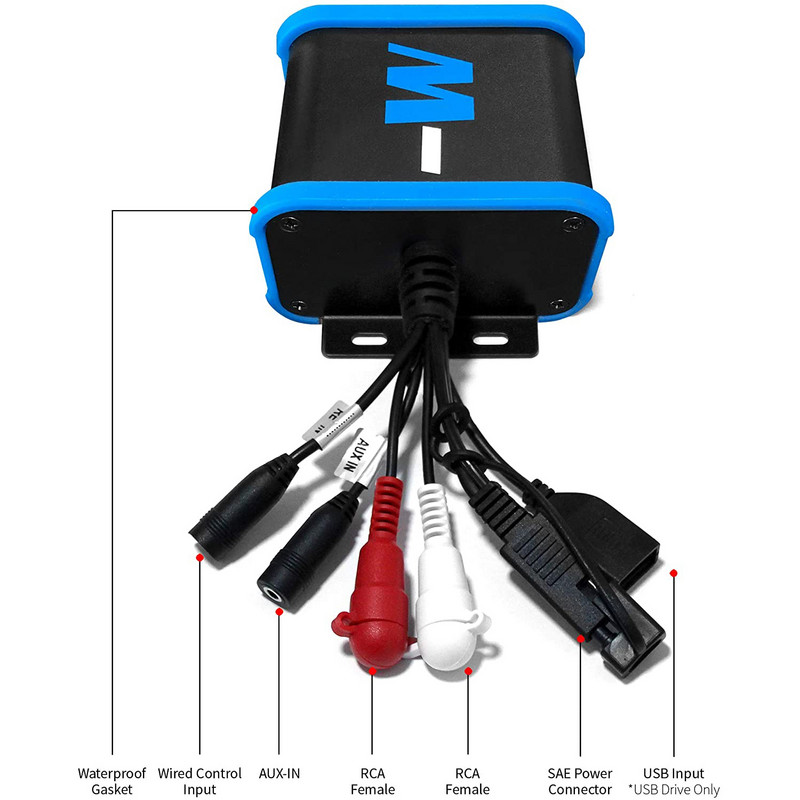 300W 2CH vandeniui atsparus stiprintuvas motociklo garso sistema lauko ATV/UTV stereofoniniai Bluetooth garsiakalbiai su FM radiju, USB, AUX MP3