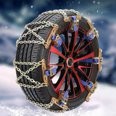 2X autógumi csúszásgátló acéllánc téli tüskék Cadenas Para Nieve gumiabroncsokhoz láncokhoz Eső téli szerszám gumiabroncsok autók teherautó terepjárókhoz