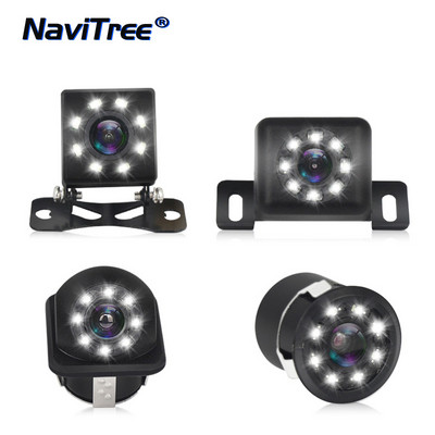 NaviTree 8 LED Универсална камера за задно виждане за кола Нощно виждане и заден ход Монитор за автоматично паркиране CCD Водоустойчив Wide Degree HD