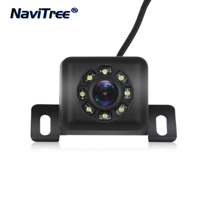 NaviTree 8 LED Cameră universală pentru vedere spate pentru mașină, vedere pe timp de noapte și marșarier, monitor de parcare automată CCD, rezistent la apă, grad larg HD