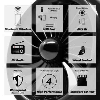 1000 W Мултимедиен усилвател Bluetooth Стереосистема за мотоциклет 4 високоговорителя MP3 аудио плейър система, поддръжка на FM радио, USB, SD карта, AUX