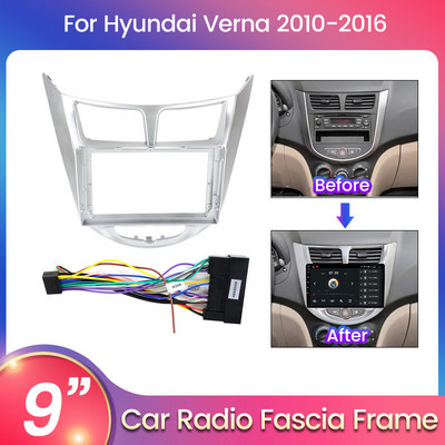 TomoStrong pentru Hyundai Solaris 1 Verna 2010 - 2016 Radio mașină panou cadru panou cablu de alimentare CANBUS