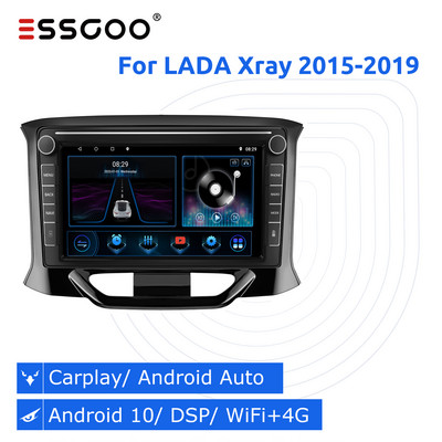 Автомобилно радио ESSGOO 2 din Android 10 за LADA Xray X ray 2015-2019 Bluetooth Авторадио Стерео Мултимедиен плейър Навигация GPS