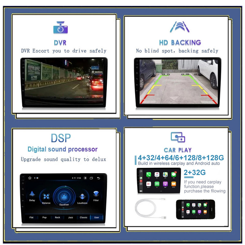 4G LTE Android 12 Multimédiás Videó Auto Radio Player Autós GPS Navigáció Sztereó BT NINCS DVD Chery A3 2010-2012