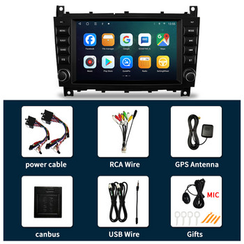 8 ιντσών Android Car Multimedia Player Radio GPS για Mercedes Benz C-Class W203/CLC CarPlay AUTO Wifi 4G 8Core Navi Stereo BT