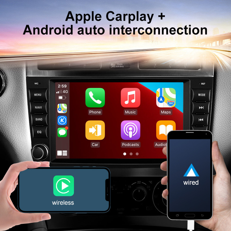 8 inch Android Car Multimedia Player Radio GPS pentru Mercedes Benz C-Class W203/CLC CarPlay AUTO Wifi 4G 8Core Navi Stereo BT