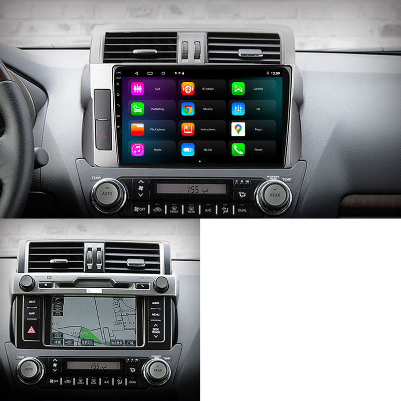 JIULUNET 8 nuclee Radio Auto Android 12 pentru Toyota Land Cruiser Prado 150 2013 - 2017 Player Multimedia Navigare Carplay AUTO