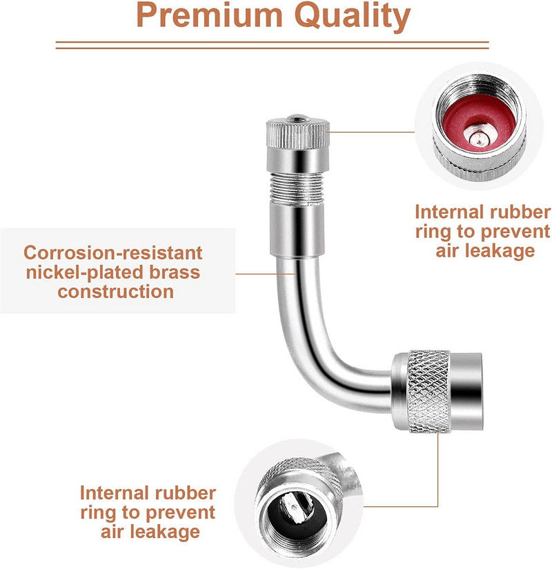 1 τμχ Μεταλλικές προεκτάσεις στελέχους βαλβίδων, Universal επεκτάσεις στελέχους βαλβίδων για αυτοκίνητα με δύο τροχούς, ποδήλατα, μοτοσυκλέτες