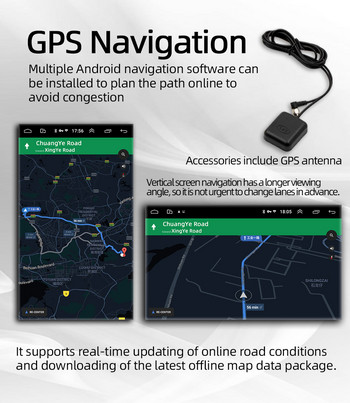 ESSGOO 10,1 ιντσών Περιστρεφόμενη οθόνη 360° Ραδιόφωνο αυτοκινήτου 1 Din Android Bluetooth GPS Stereo Multimedia Player Mirrorlink FM MP5 WiFi
