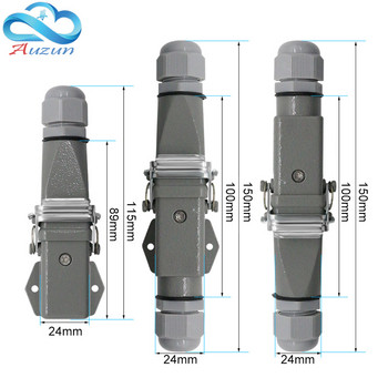 HDC-HA Rectangular Heavy Duty Connector 10A 16A 4 5 6 8 Pin Core Aviation Waterproof Industrial Plug Socket