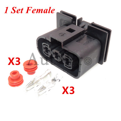 1 set 3 rupe 1J0906443 1J0 906 443 1J0 906 233 1J0906233 Utičnica kabela elektroničkog ventilatora automobila s priključkom Automatski utikač hladnjaka za VW