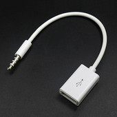 3,5 mm automašīnas kabelis, vīriešu automašīnas AUX audio spraudnis, ligzda uz USB 2.0 sieviešu pārveidotāja adapteri var izvēlēties melnbaltu krāsu