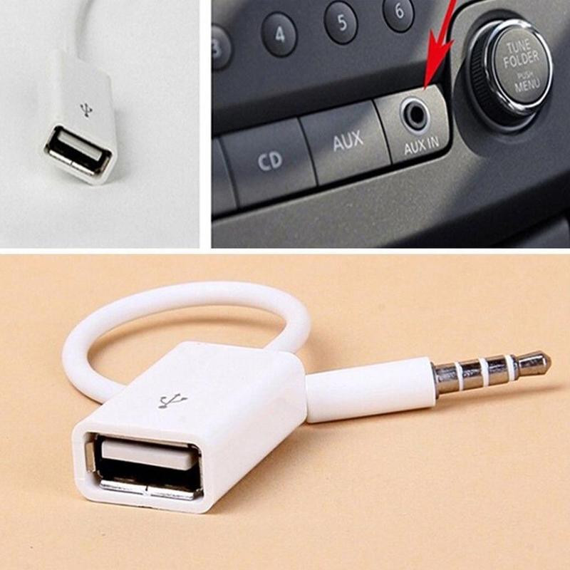 Cablu mașină de 3,5 mm, mufă AUX pentru mașină, mufă, mufă, mufă, mufă, mufă, mufă, mufă, mufă, USB 2.0, mamă, adaptor convertor, culoarea alb-negru poate alege