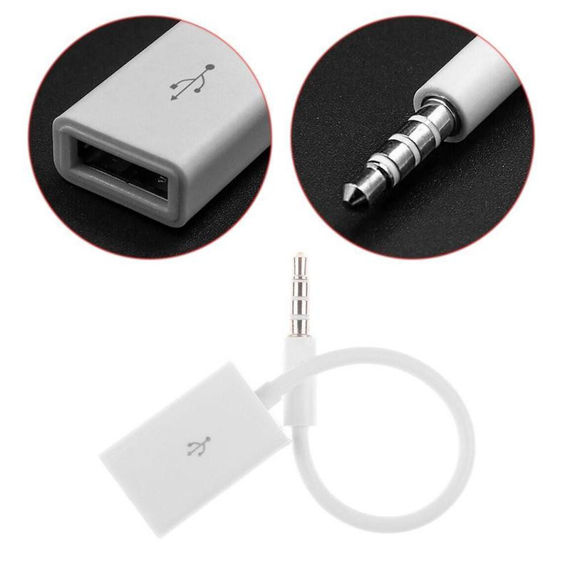 Cablu mașină de 3,5 mm, mufă AUX pentru mașină, mufă, mufă, mufă, mufă, mufă, mufă, mufă, mufă, USB 2.0, mamă, adaptor convertor, culoarea alb-negru poate alege