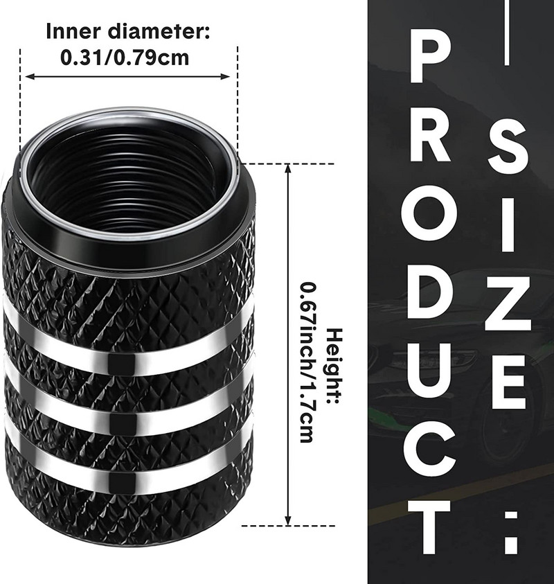 Automobilių padangų vožtuvų dangteliai aliuminio lydinio padangų ratlankių dangteliai oro dulkių vandeniui atsparūs vožtuvų kotų dangteliai motociklams sunkvežimiams dviračiams