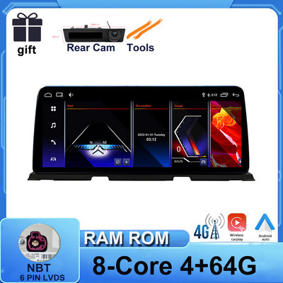 ID 8 BMW F06 F12 F13 CIC NBT rendszerhez 10,25" 1280*480P autómonitor IPS képernyő Android 12 Carplay + Auto