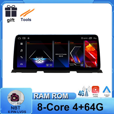 ID 8 BMW F06 F12 F13 CIC NBT rendszerhez 10,25" 1280*480P autómonitor IPS képernyő Android 12 Carplay + Auto