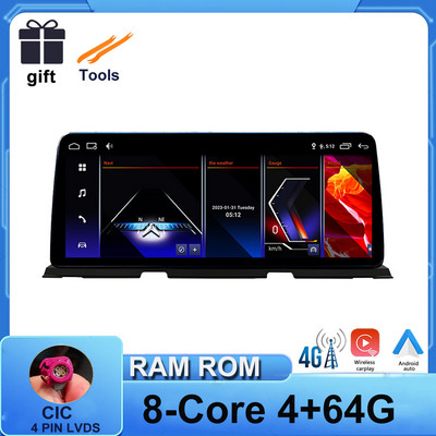 ID 8 BMW F06 F12 F13 CIC NBT rendszerhez 10,25" 1280*480P autómonitor IPS képernyő Android 12 Carplay + Auto