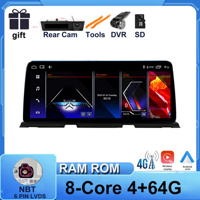 ID 8 BMW F06 F12 F13 CIC NBT rendszerhez 10,25" 1280*480P autómonitor IPS képernyő Android 12 Carplay + Auto