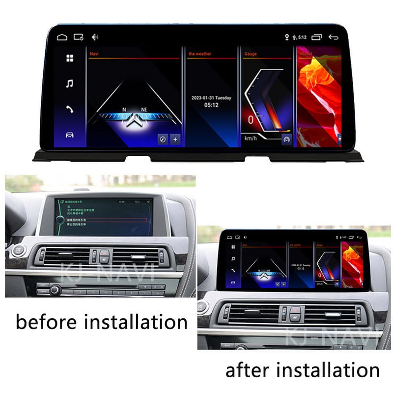 ID 8 BMW F06 F12 F13 CIC NBT rendszerhez 10,25" 1280*480P autómonitor IPS képernyő Android 12 Carplay + Auto