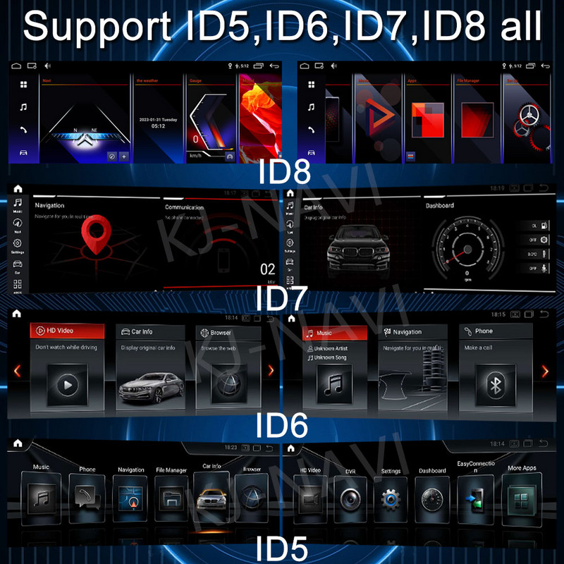 ID 8 BMW F06 F12 F13 CIC NBT rendszerhez 10,25" 1280*480P autómonitor IPS képernyő Android 12 Carplay + Auto