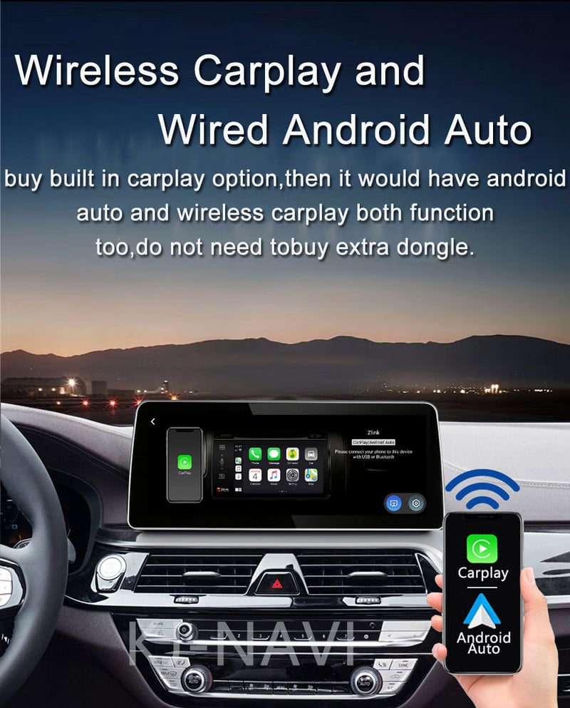 ID 8 BMW F06 F12 F13 CIC NBT rendszerhez 10,25" 1280*480P autómonitor IPS képernyő Android 12 Carplay + Auto